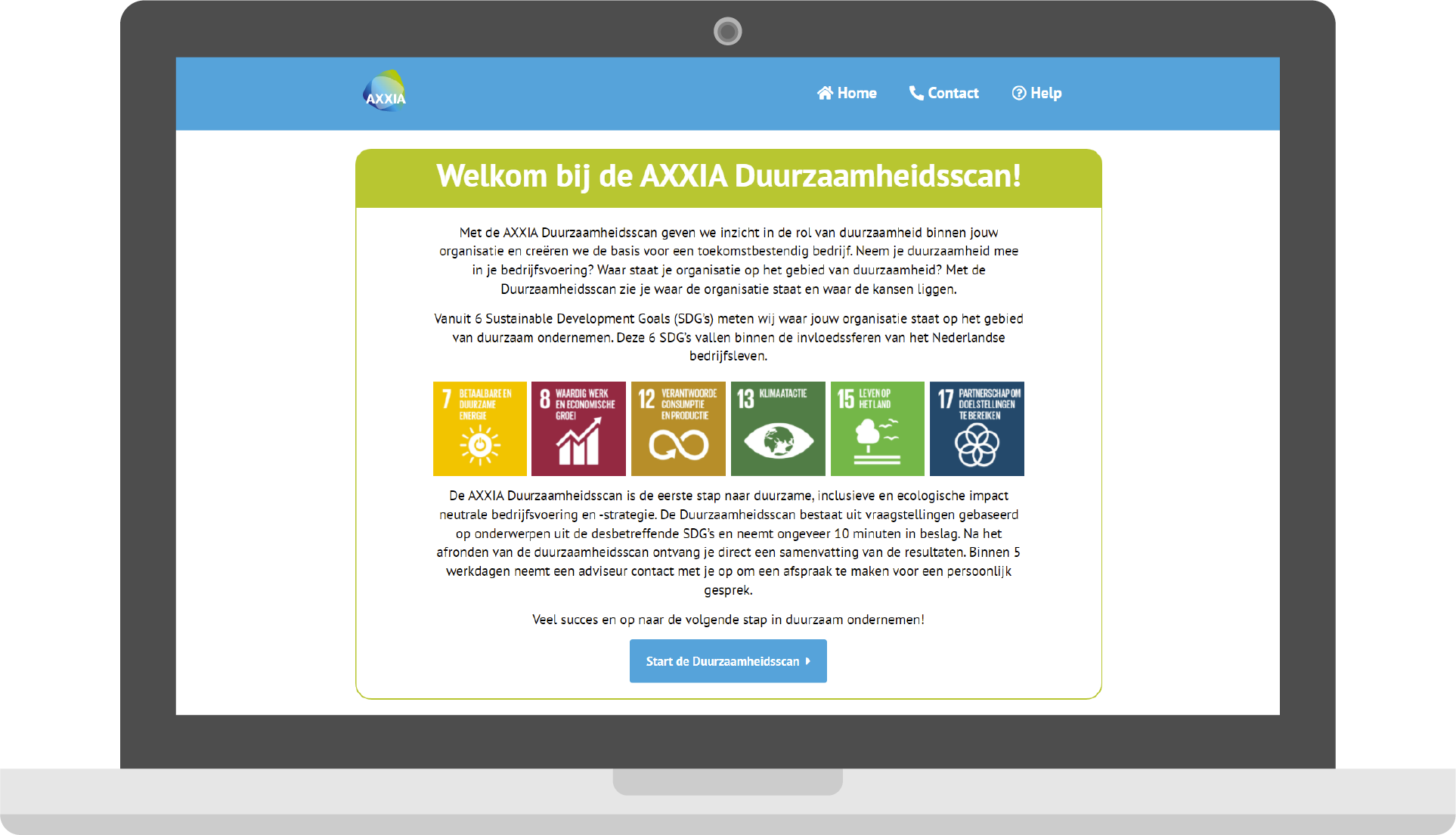 AXXIA Duurzaamheidsscan Welkom